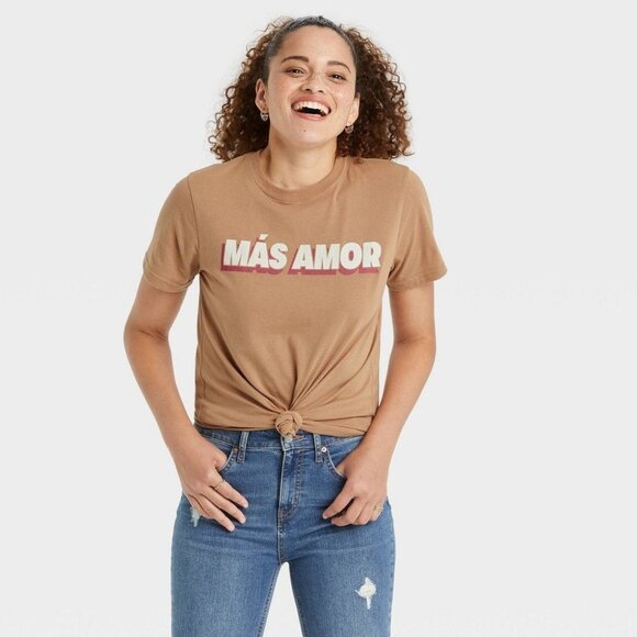 Well Worn Tops - Women's Mas Amor Short Sleeve T-Shirt Small